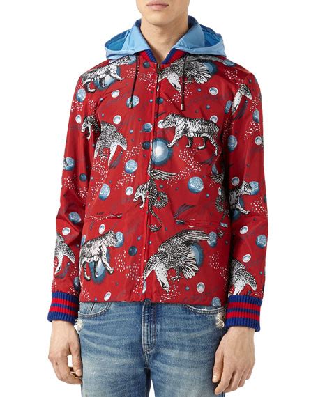 Gucci Space Animals Rain Jacket, Red 